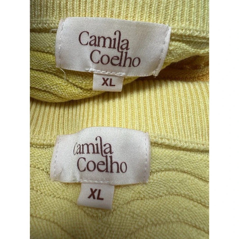 Camila Coelho 2 Piece Set‎ Yellow Ombre Knit Tube Top & Skirt XL Resort Festival